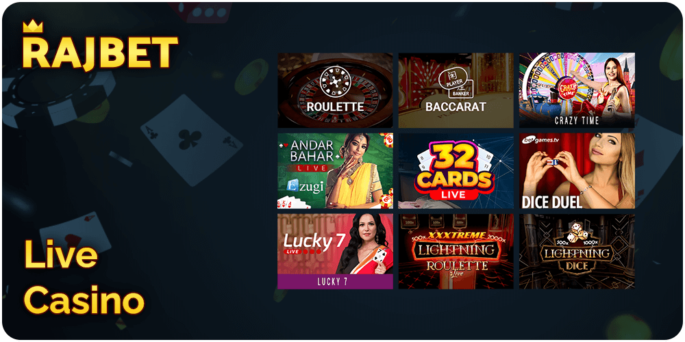 Rajbet Live Casino Games