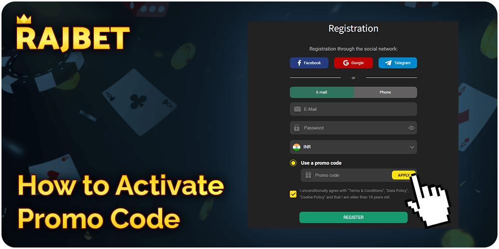 How to get and activate rajbet casino promo code