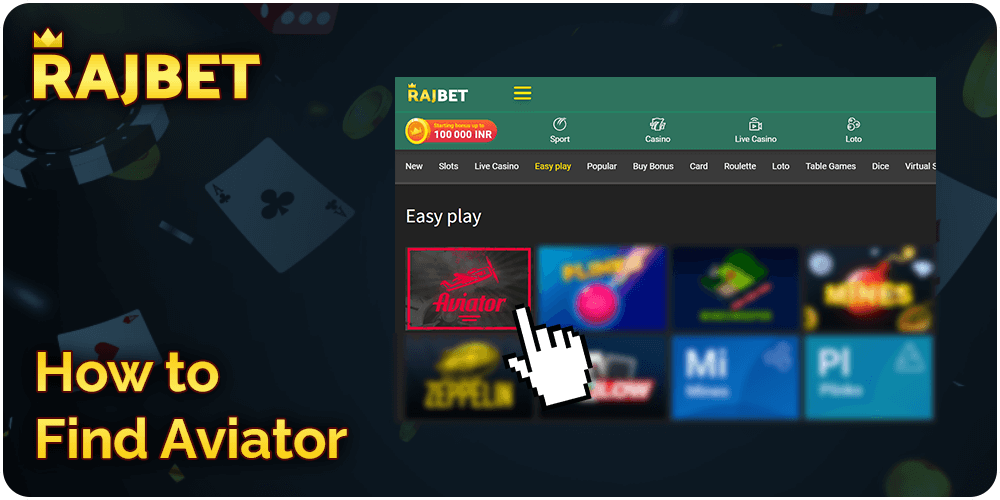 How to find aviator game at rajbet website or mobile app