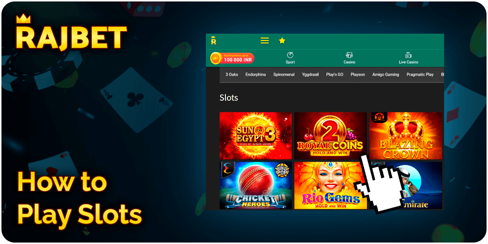 How to play slots at rajbet: register, select favourite sport and start to play